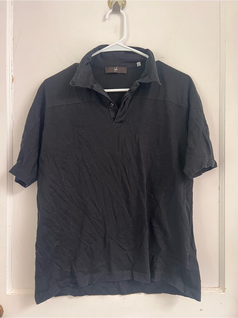 Zegna Black Cotton Short Sleeve Polo $568 Size XL